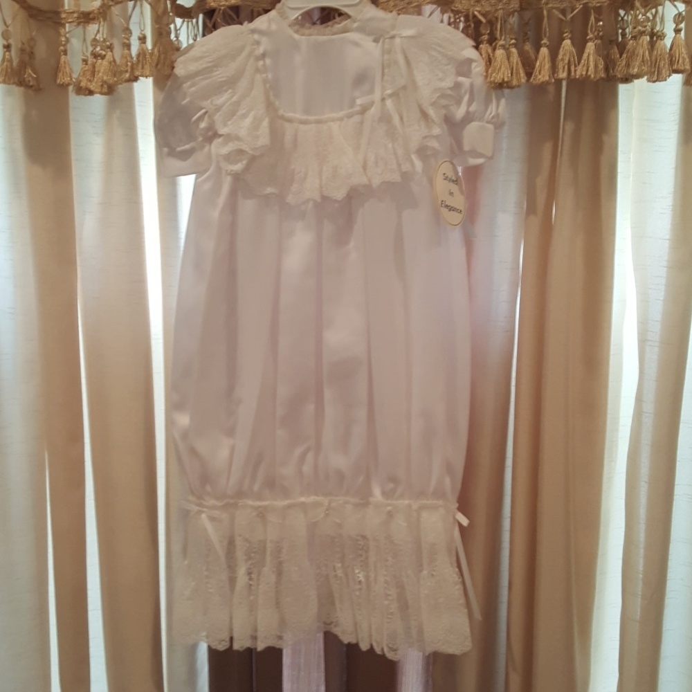 Shephard infant  christening white gown